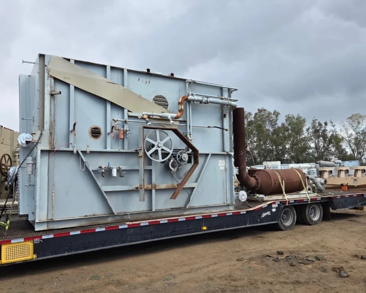 Machinery moved by Houston rigging crew.
